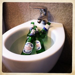 beers in bidet by barbedwords.wordpress.com