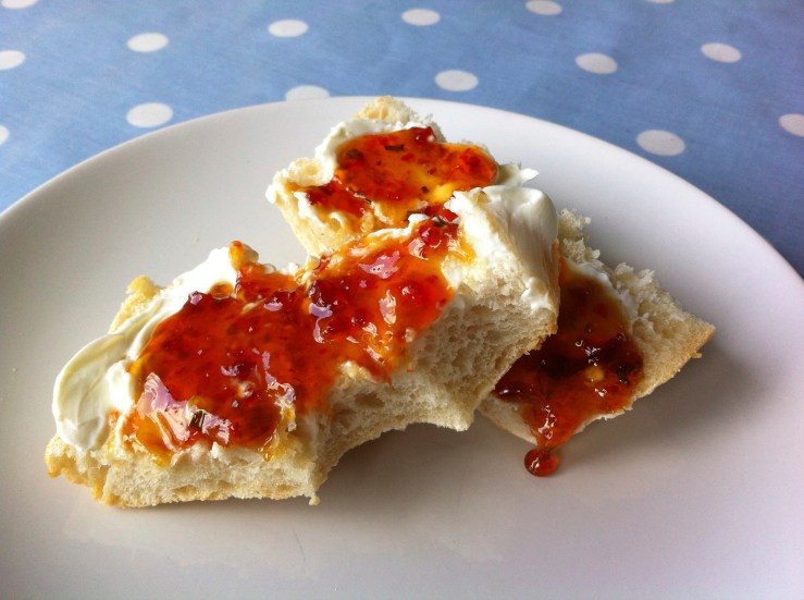 chilli jam on bread by barbedwords.wordpress.com